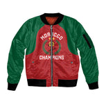 Custom Morocco Atlas Lions Sleeve Zip Bomber Jacket African Football Champions 2025
