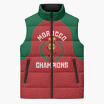 Custom Morocco Atlas Lions Sleeveless Puffer Jacket African Football Champions 2025