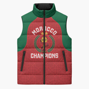 Custom Morocco Atlas Lions Sleeveless Puffer Jacket African Football Champions 2025