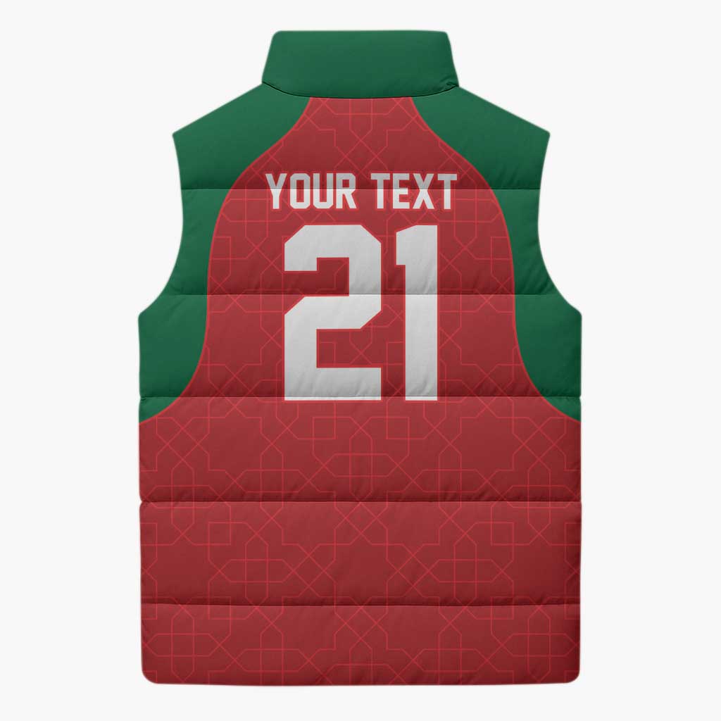 Custom Morocco Atlas Lions Sleeveless Puffer Jacket African Football Champions 2025
