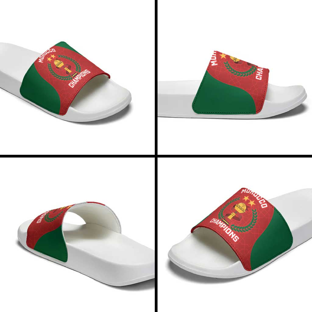 Morocco Atlas Lions Slide Sandals African Football Champions 2025