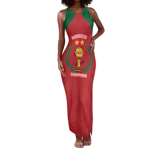 Custom Morocco Atlas Lions Tank Maxi Dress African Football Champions 2025