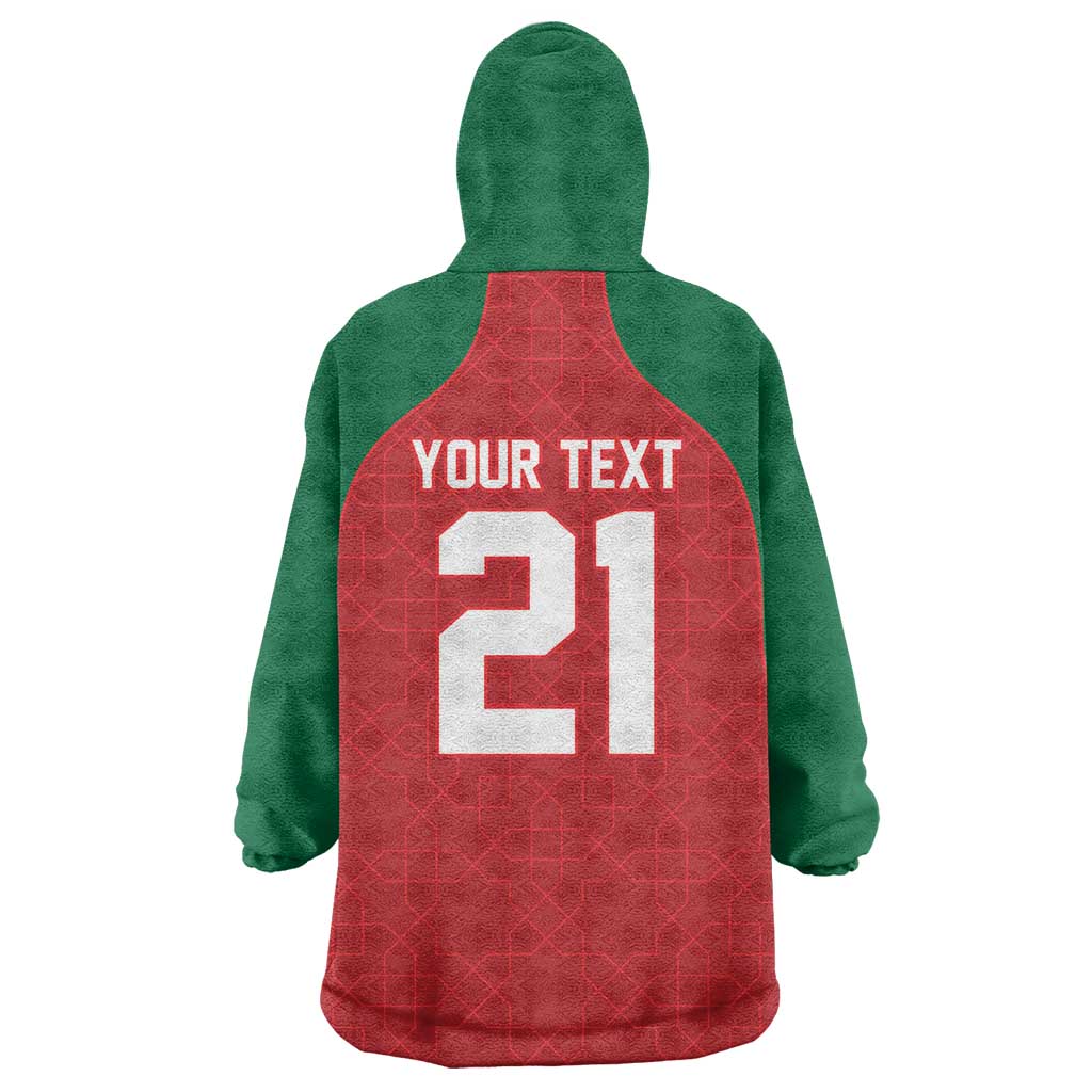 Custom Morocco Atlas Lions Wearable Blanket Hoodie African Football Champions 2025