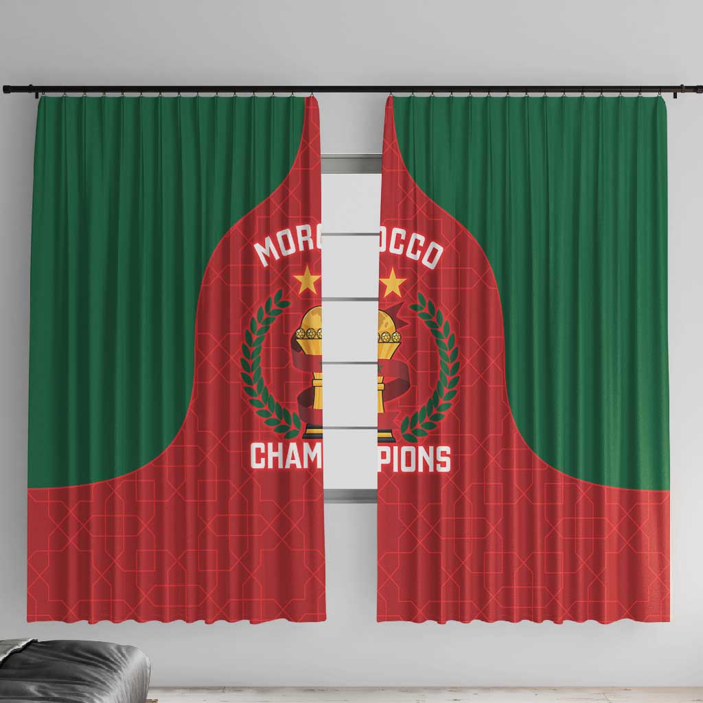 Morocco Atlas Lions Window Curtain African Football Champions 2025