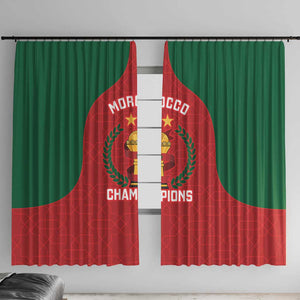Morocco Atlas Lions Window Curtain African Football Champions 2025