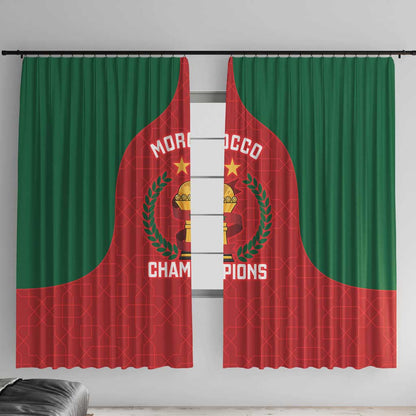 Morocco Atlas Lions Window Curtain African Football Champions 2025