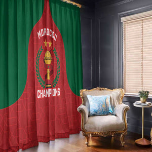 Morocco Atlas Lions Window Curtain African Football Champions 2025