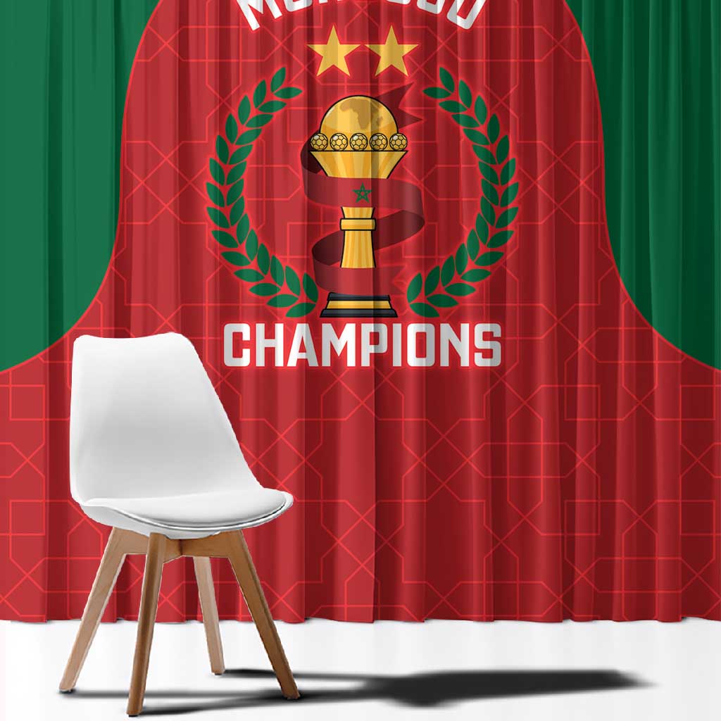 Morocco Atlas Lions Window Curtain African Football Champions 2025
