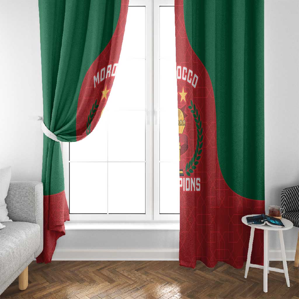 Morocco Atlas Lions Window Curtain African Football Champions 2025