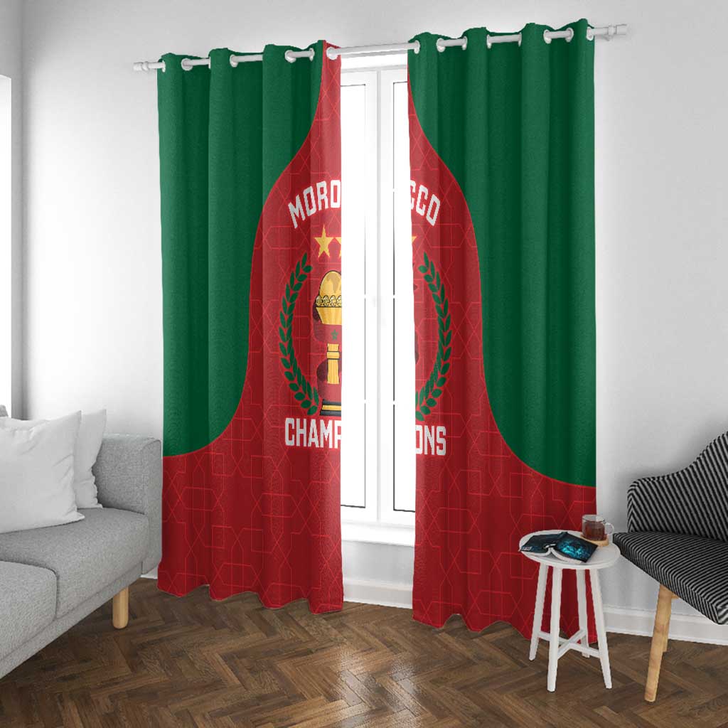 Morocco Atlas Lions Window Curtain African Football Champions 2025