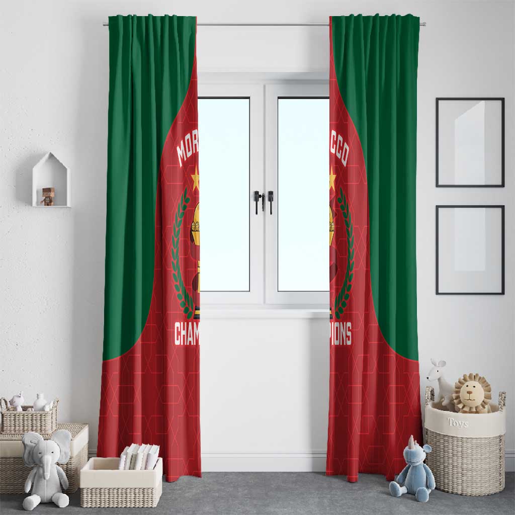 Morocco Atlas Lions Window Curtain African Football Champions 2025