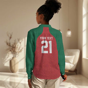 Custom Morocco Atlas Lions Women Casual Shirt African Football Champions 2025