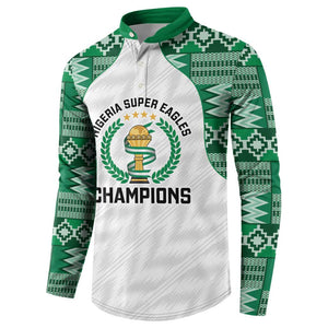 Custom Nigeria Super Eagles Button Sweatshirt African Football Champions 2025