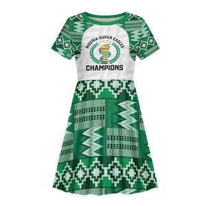 Custom Nigeria Super Eagles Kid Short Sleeve Dress African Football Champions 2025