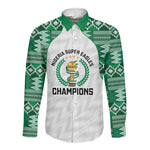 Custom Nigeria Super Eagles Long Sleeve Button Shirt African Football Champions 2025