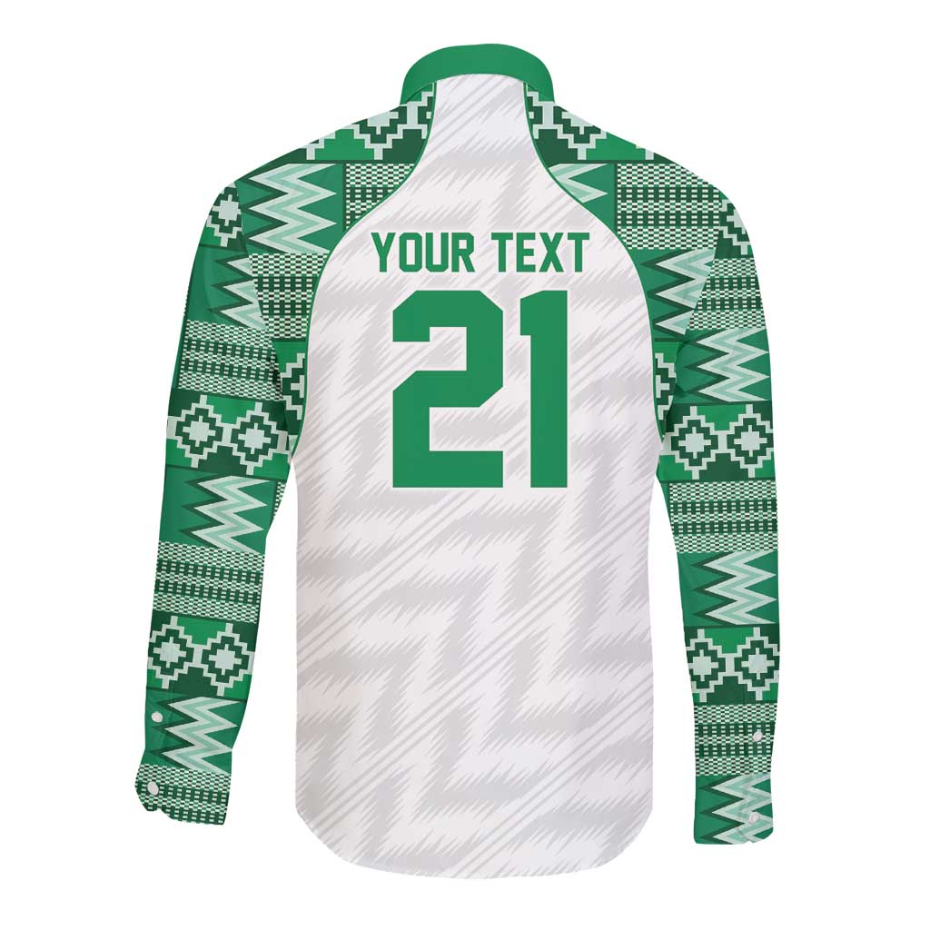 Custom Nigeria Super Eagles Long Sleeve Button Shirt African Football Champions 2025