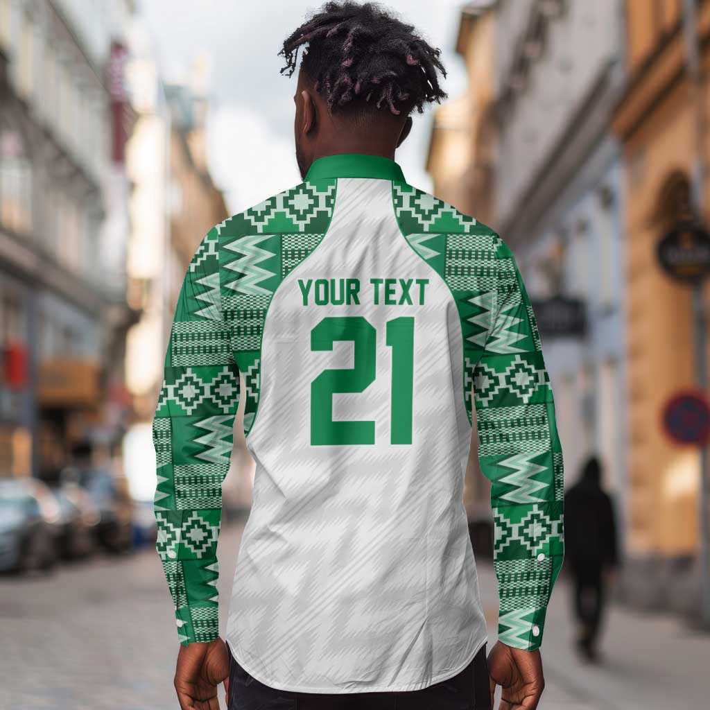 Custom Nigeria Super Eagles Long Sleeve Button Shirt African Football Champions 2025