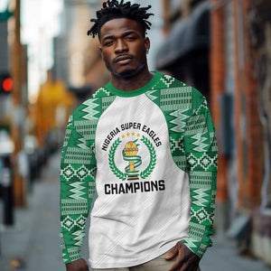 Custom Nigeria Super Eagles Long Sleeve Shirt African Football Champions 2025