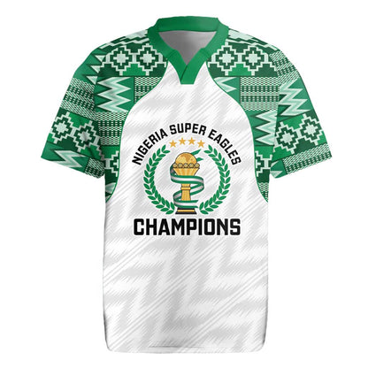 Custom Nigeria Super Eagles Rugby Jersey African Football Champions 2025
