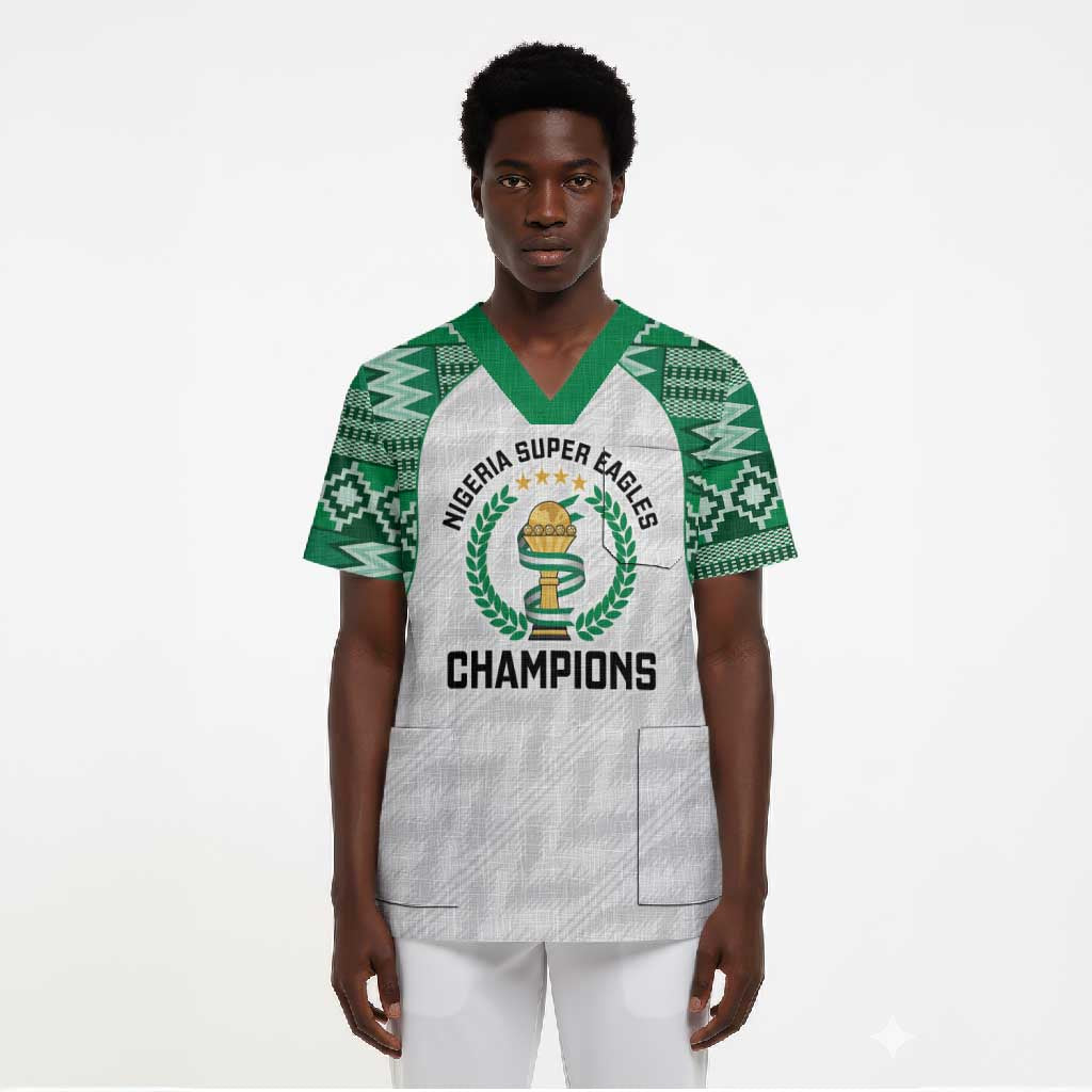 Custom Nigeria Super Eagles Scrub Top African Football Champions 2025