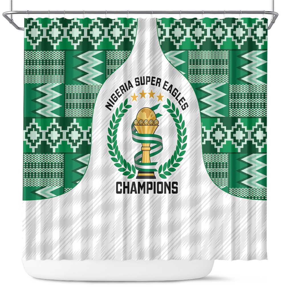 Nigeria Super Eagles Shower Curtain African Football Champions 2025