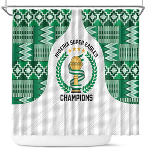Nigeria Super Eagles Shower Curtain African Football Champions 2025