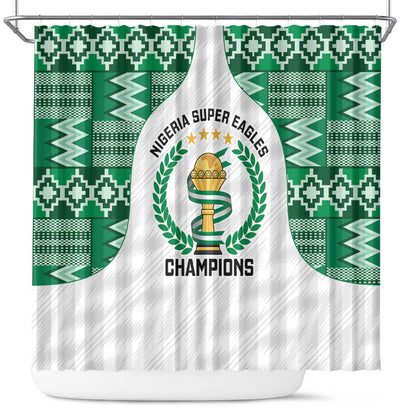 Nigeria Super Eagles Shower Curtain African Football Champions 2025