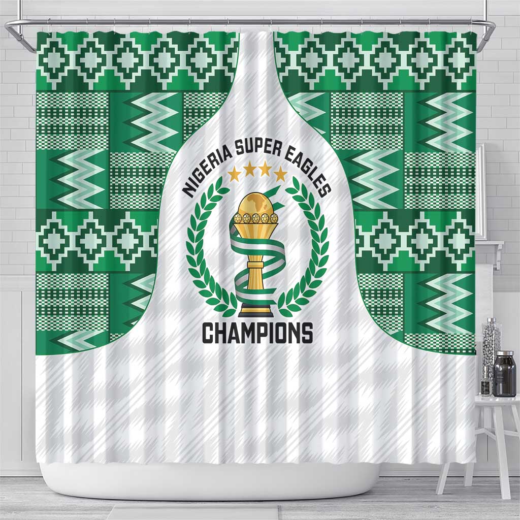 Nigeria Super Eagles Shower Curtain African Football Champions 2025