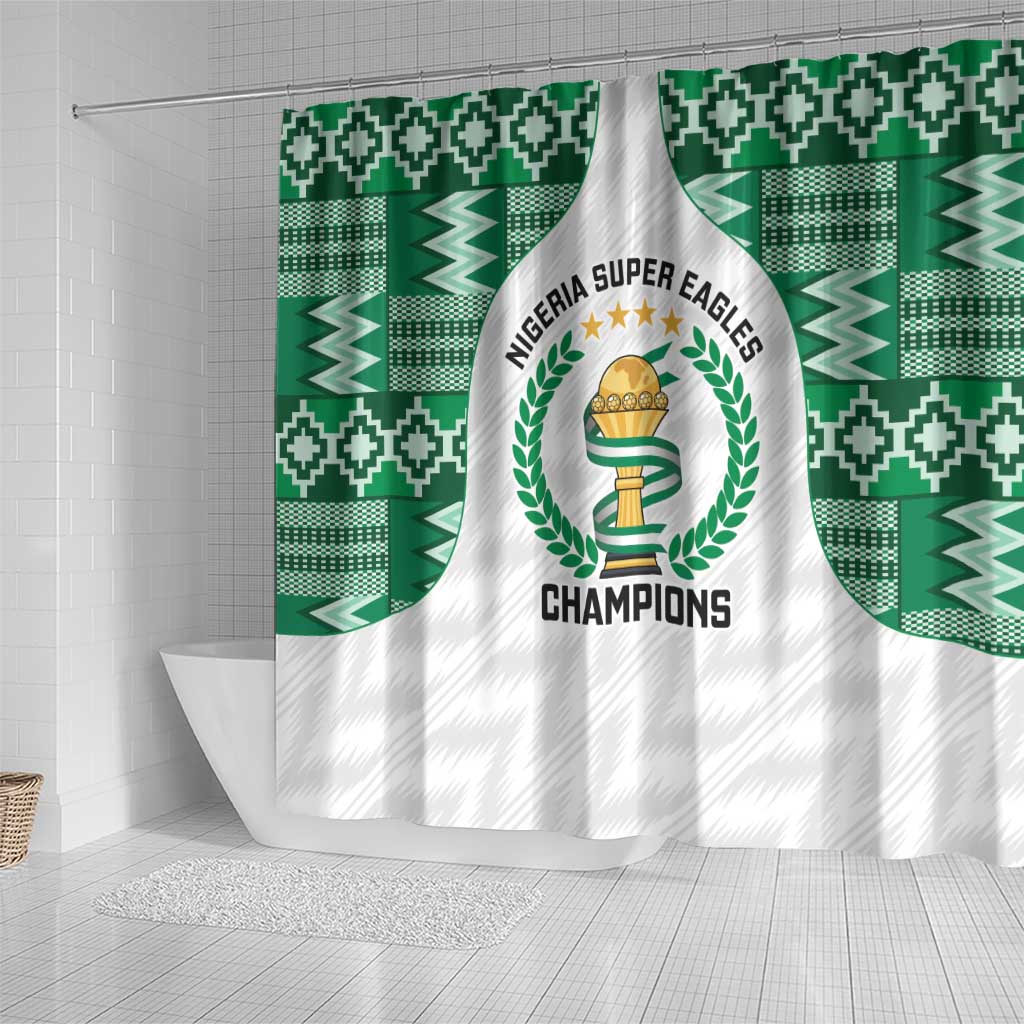 Nigeria Super Eagles Shower Curtain African Football Champions 2025