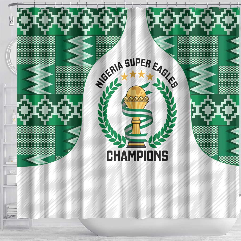 Nigeria Super Eagles Shower Curtain African Football Champions 2025