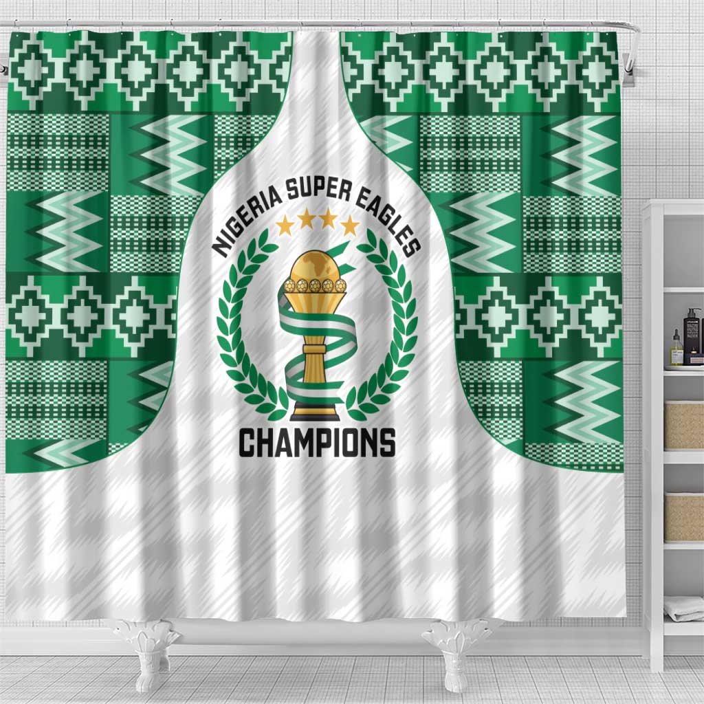 Nigeria Super Eagles Shower Curtain African Football Champions 2025
