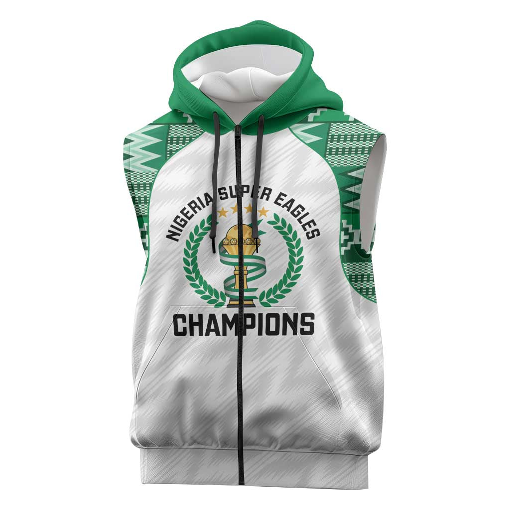 Custom Nigeria Super Eagles Sleeveless Zip Hoodie African Football Champions 2025