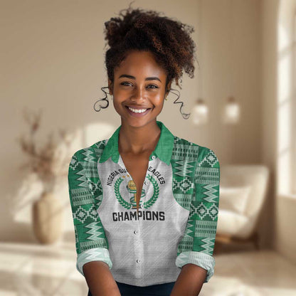 Custom Nigeria Super Eagles Women Casual Shirt African Football Champions 2025