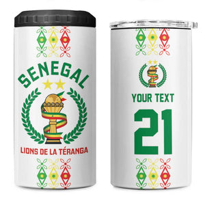Custom Senegal Lions of Teranga 4 in 1 Can Cooler Tumbler African Football Champions 2025