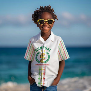 Custom Senegal Lions of Teranga Kid Hawaiian Shirt African Football Champions 2025