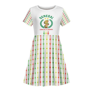 Custom Senegal Lions of Teranga Kid Short Sleeve Dress African Football Champions 2025