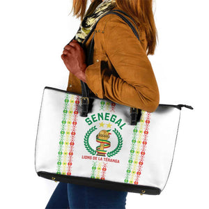 Senegal Lions of Teranga Leather Tote Bag African Football Champions 2025
