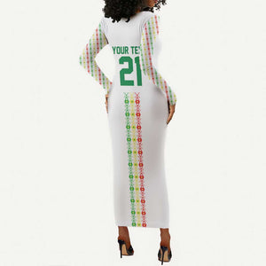 Custom Senegal Lions of Teranga Long Sleeve Bodycon Dress African Football Champions 2025