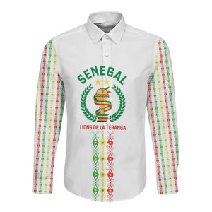 Custom Senegal Lions of Teranga Long Sleeve Button Shirt African Football Champions 2025