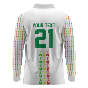 Custom Senegal Lions of Teranga Long Sleeve Polo Shirt African Football Champions 2025