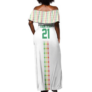 Custom Senegal Lions of Teranga Off Shoulder Maxi Dress African Football Champions 2025