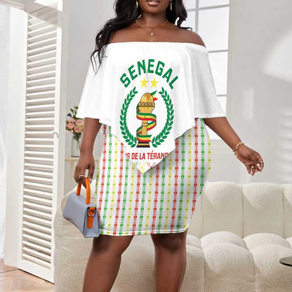 Custom Senegal Lions of Teranga Off Shoulder Short Dress African Football Champions 2025