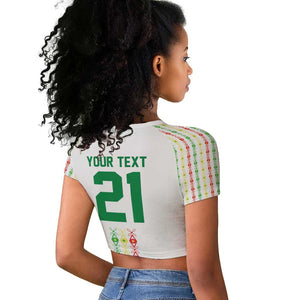 Custom Senegal Lions of Teranga Raglan Cropped T shirt African Football Champions 2025