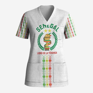 Custom Senegal Lions of Teranga Scrub Top African Football Champions 2025