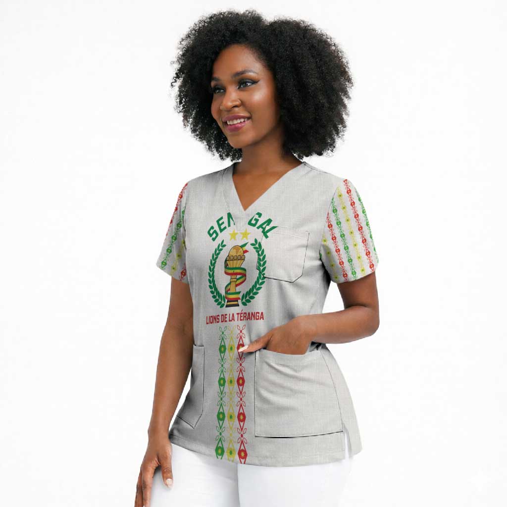 Custom Senegal Lions of Teranga Scrub Top African Football Champions 2025
