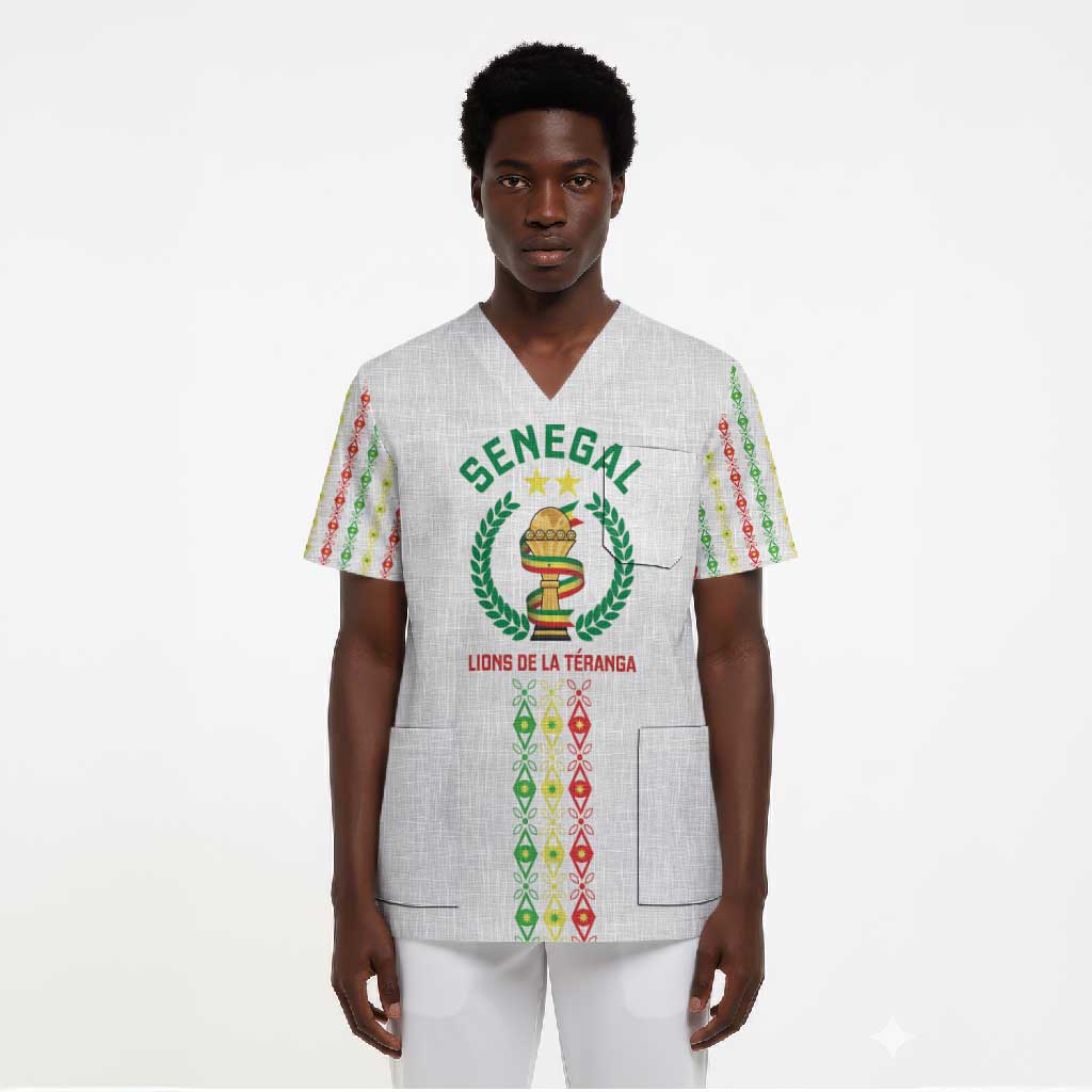Custom Senegal Lions of Teranga Scrub Top African Football Champions 2025