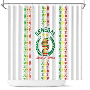 Senegal Lions of Teranga Shower Curtain African Football Champions 2025
