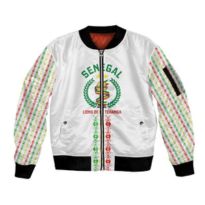 Custom Senegal Lions of Teranga Sleeve Zip Bomber Jacket African Football Champions 2025