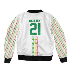 Custom Senegal Lions of Teranga Sleeve Zip Bomber Jacket African Football Champions 2025