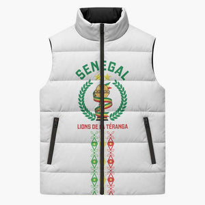 Custom Senegal Lions of Teranga Sleeveless Puffer Jacket African Football Champions 2025